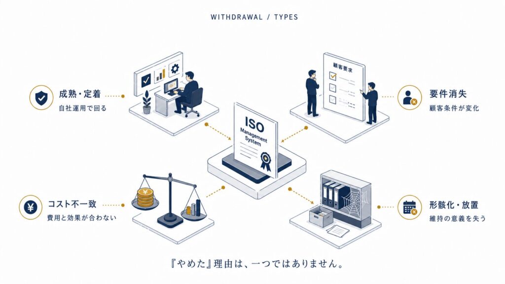実際にISOをやめた・返上した企業とその理由