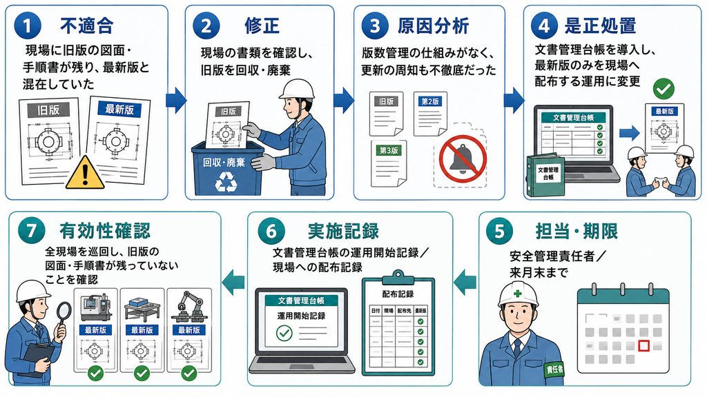 「文書管理の漏れ」をもとに構成した建設業の事例