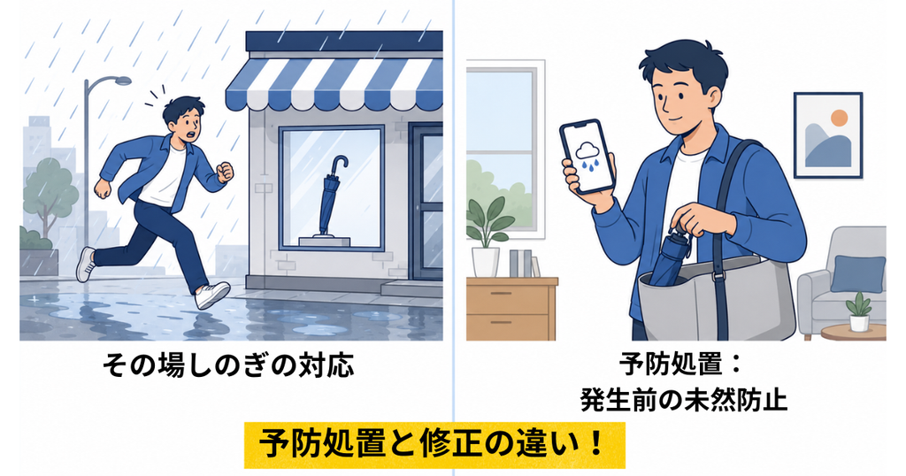 予防処置・修正との違い