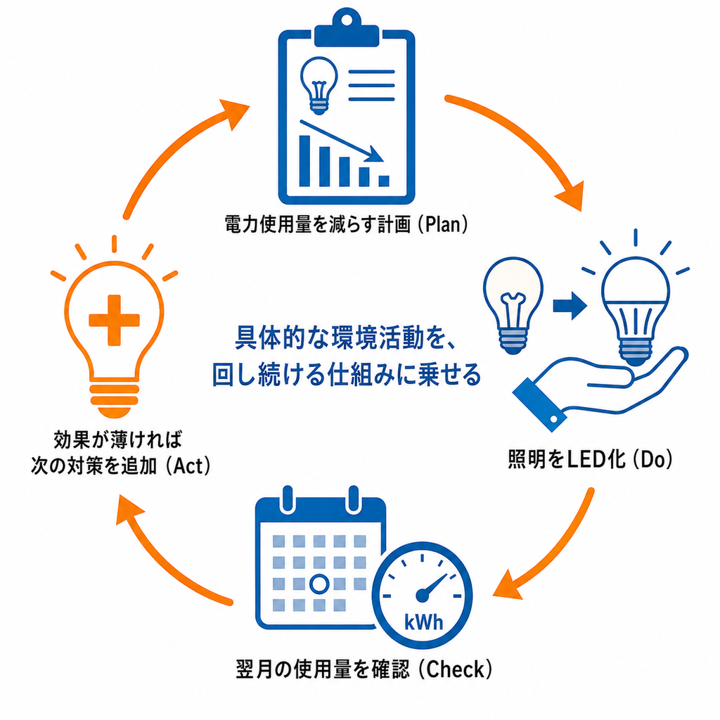 ISO14001は環境版のPDCAの仕組み